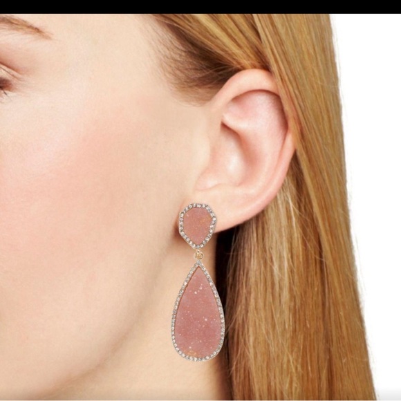 BaubleBar Nordstrom Pink and Gold Drop Earrings - Picture 2 of 3
